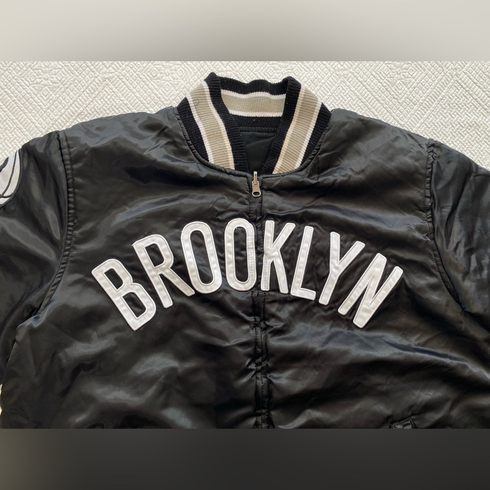 Reversible NBA G III sports by Carl Banks Brooklyn New York Nets bomber jacket - Picture 6 of 12
